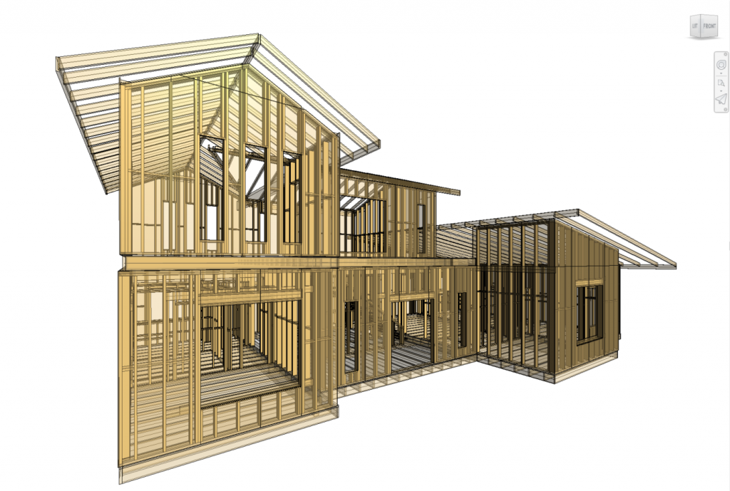 Wood Framing Model Home Exterior
